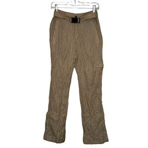 Luhta Vintage Tan Crinkle Snow/Ski Pants From Finland Sz 8 (see Measurements)